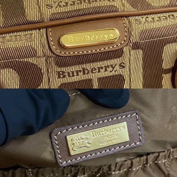 Burberry Mini Boston Bag Canvas Handbag 71695 in Excellent condition - Picture 4 of 9